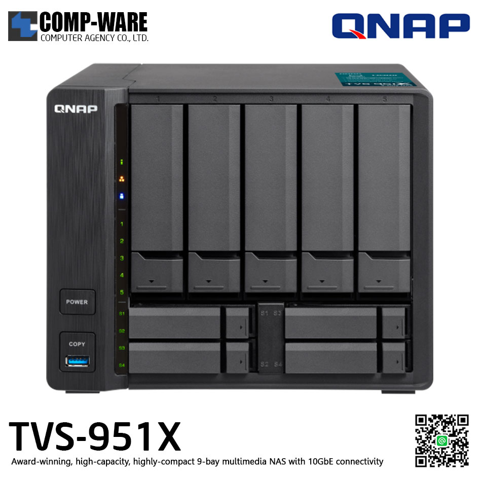 QNAP NAS 9-Bay (5+4) TVS-951X (2GB RAM up to 32GB) Intel Celeron 3865U , No HDD // สินค้า EOL