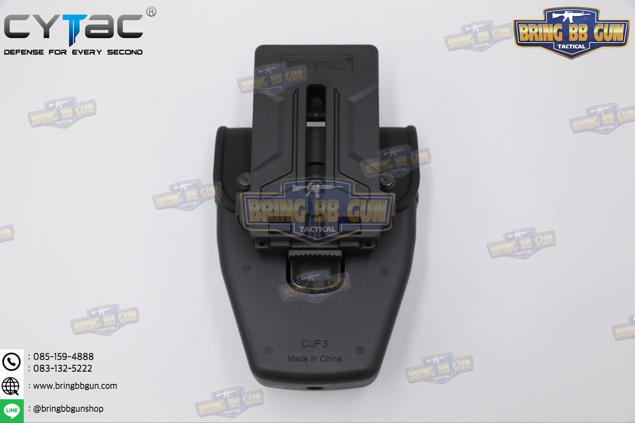 ซองกุญแจมือ รุ่นบานพับ (มีฝาปิด เพลทร้อยเข็มขัด) ยี่ห้อ Cytac (Handcuff Pouch with Lid) + กูญแจมือบานพับ