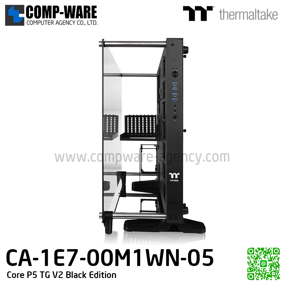 Thermaltake Core P5 TG V2 Black Edition ATX Open Frame panoramic viewing gaming computer case with Tt LCS Certified CA-1E7-00M1WN-05