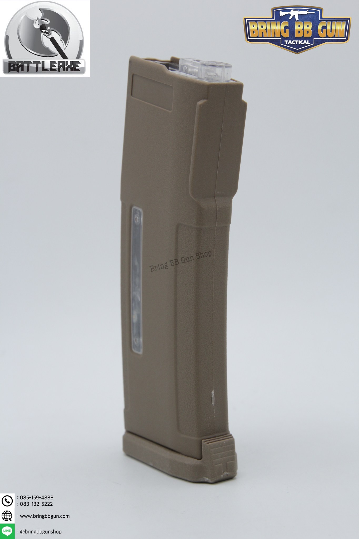 แม็กกาซีน M4 ยี่ห้อ Battle Axe แบบปั่น มี4ทรงให้เลือก ทรง P-mag(P-mag Hi-cap magazine) ทรง EPM(EPM Hi-cap magazine) ทรง 002(002 Hi-cap magazine) ทรง IMI Lancer(IMI Lancer Hi-cap magazine)