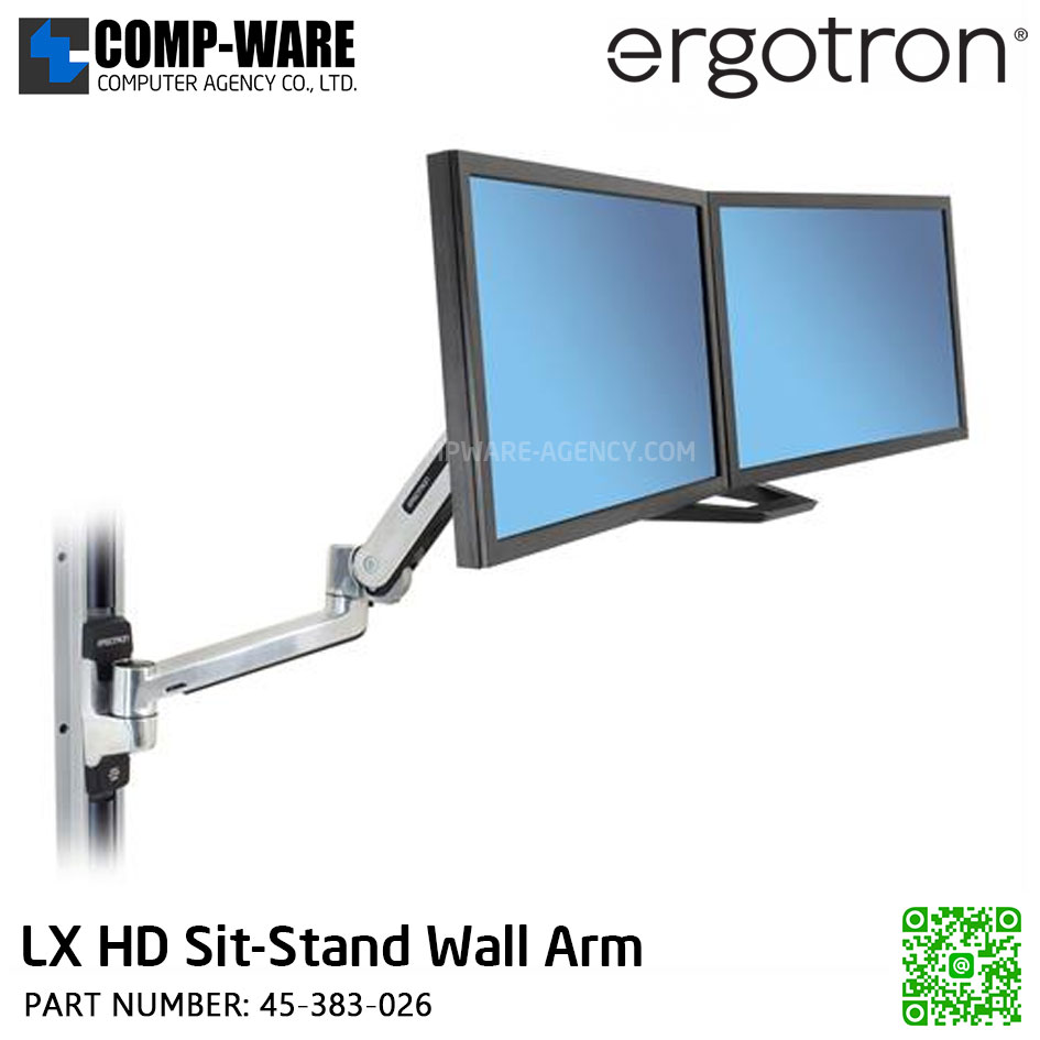 Ergotron LX HD Sit-Stand Wall Arm ,Heavy Monitor Mount EGT-45-383-026 (10Y Warranty)