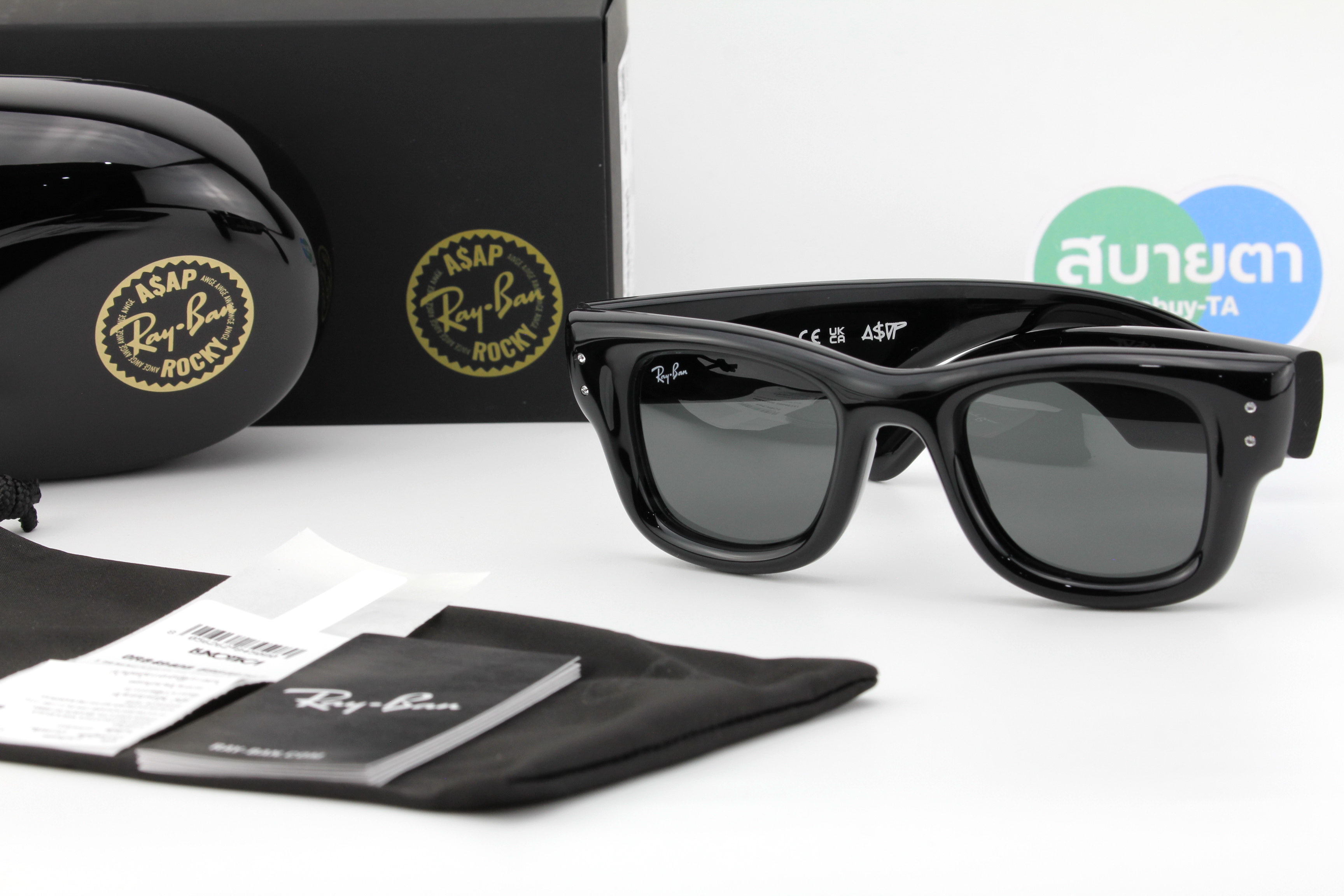 RayBan Wayfarer Puffer Crystal Edition RB4940B 686487 Blacked Out Collection by A$AP Rocky