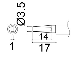 ปลายหัวแร้ง HAKKO 980 TBD (ปลายแบนไขควง)สำหรับหัวแร้ง HAKKO 980 / 981