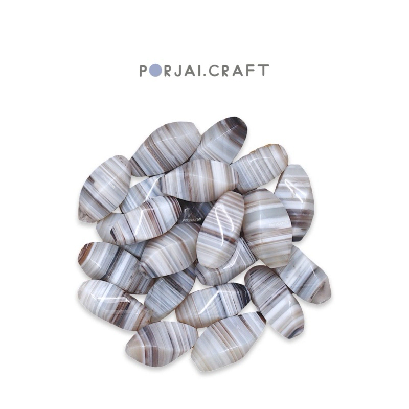 Tibetan Agate Twist Bead ลูกปัดทิเบตอาเกต 18mm