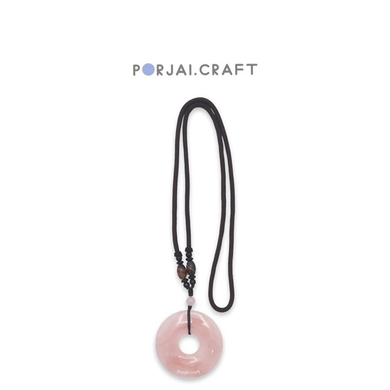Rose Quartz Donut Necklace สร้อยคอโรสควอตซ์