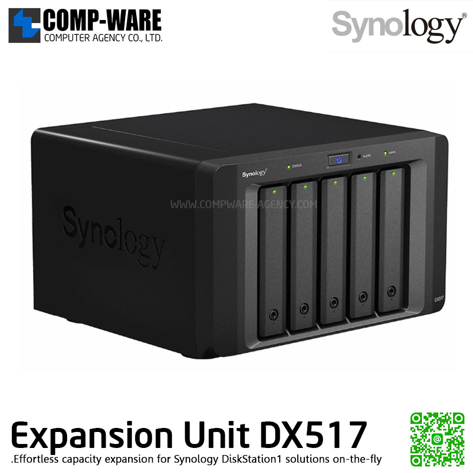 Synology Expansion Unit (5-Bay) DX517 / No HDD / 3 Year Warranty
