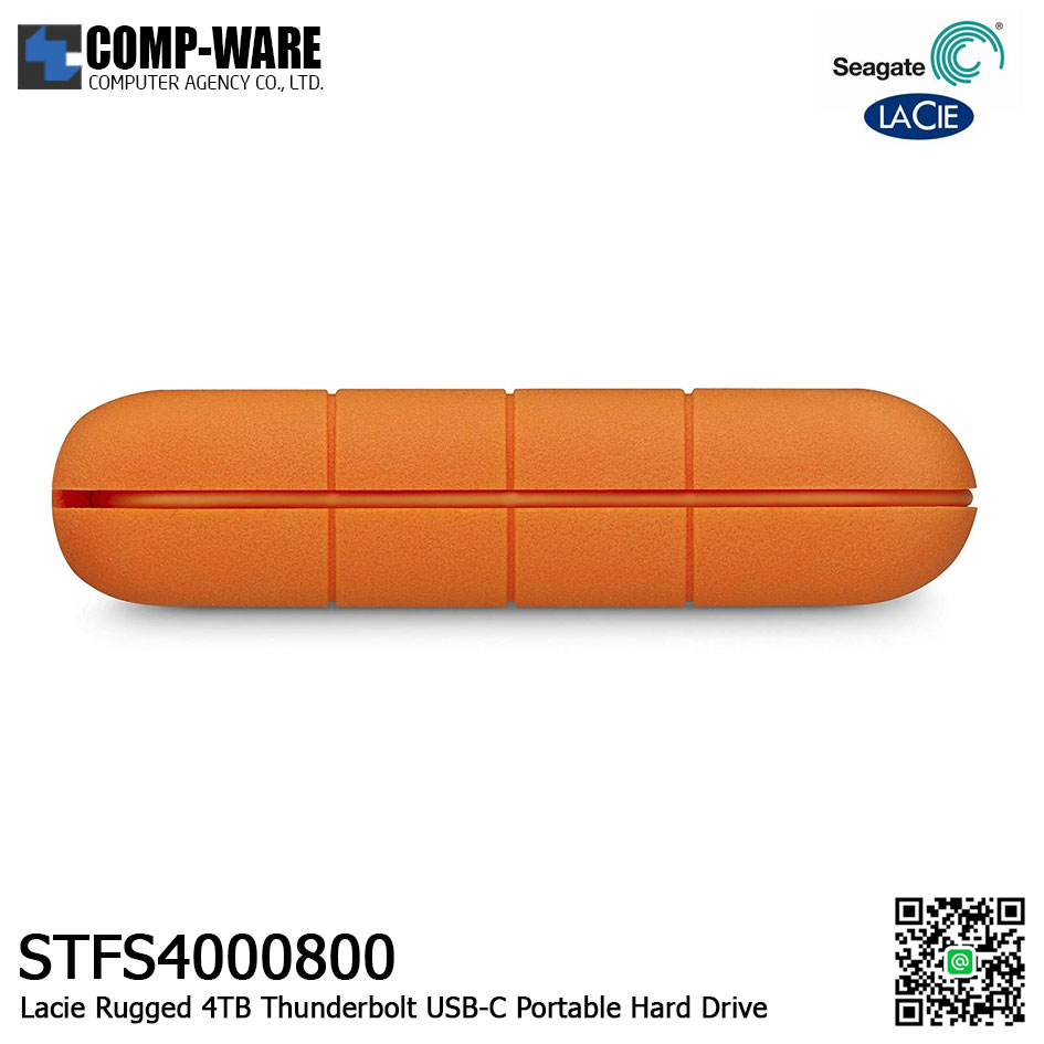 Seagate LaCie 4TB Rugged Thunderbolt USB-C Portable Hard Drive - STFS4000800
