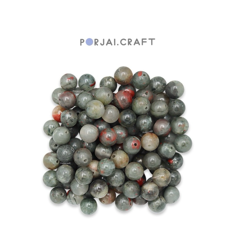 African Blood Stone Beads ลูกปัดแอฟริกันบลัดสโตน 8mm