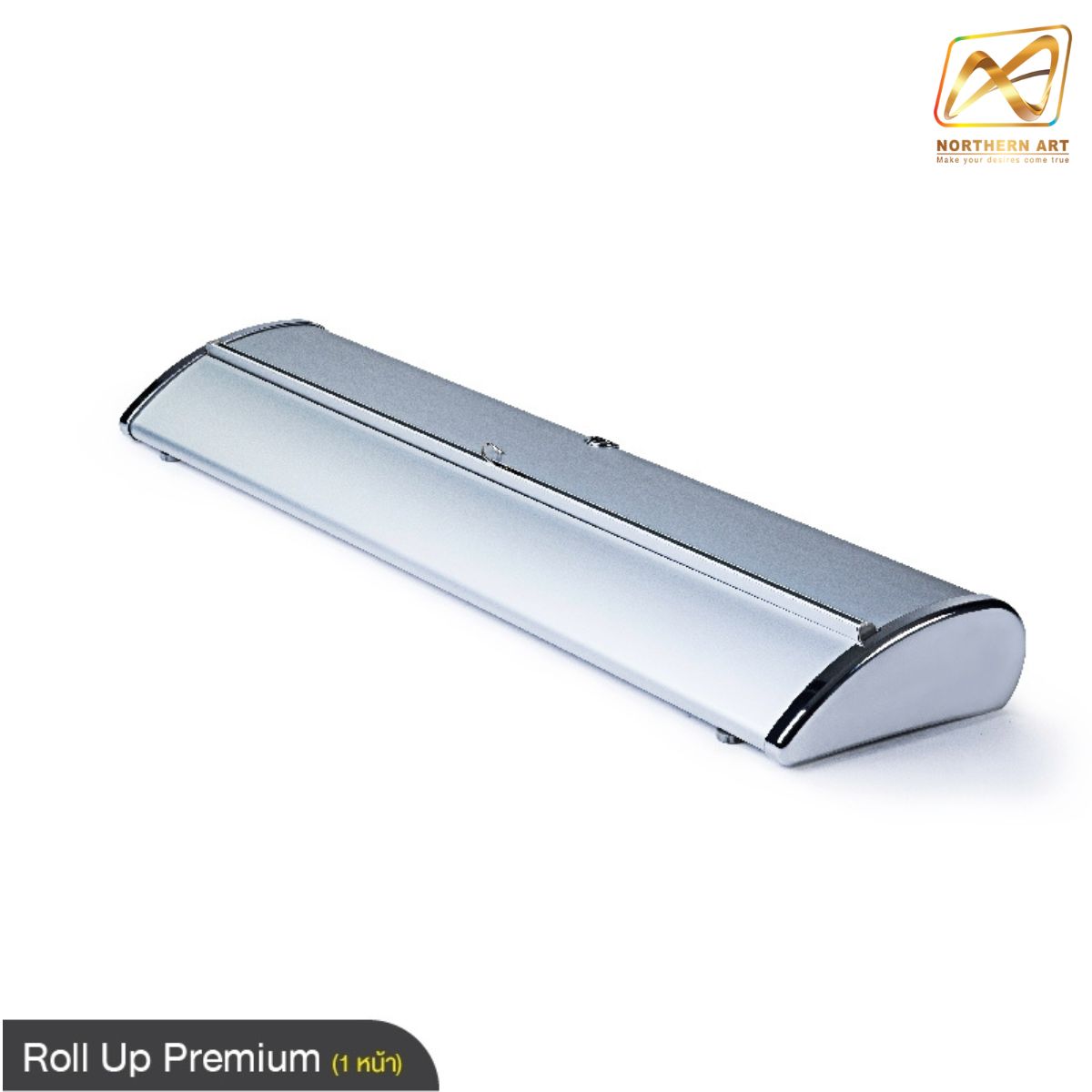 ROLL UP PREMIUM โรลอัพ ขนาด 80x200 ซม. รุ่นพรีเมี่ยม (หยดน้ำ) 1 หน้า วัสดุอะลูมิเนียมอย่างดี ม้วนเก็บได้ง่าย ฐานกว้าง แข็งแรง