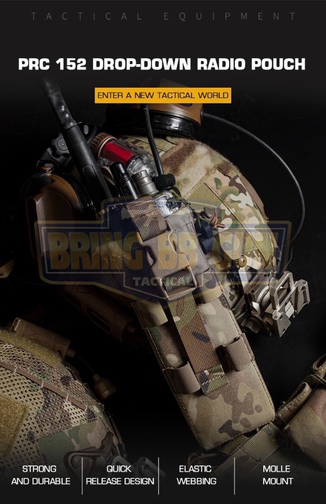 เพ้าวิทยุสื่อสาร สำหรับวิทยุ PRC-152 ซองวิทยุสื่อสารแบบผ้า (PRC-152 drop-down Radio Pouch) (Radio Holder)