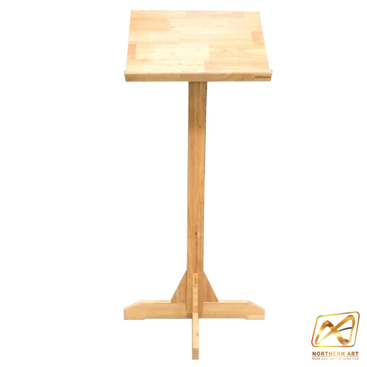 เมนูสแตนไม้ยางพารา (W) 36 X (L) 50 X (H) 112 cm. สีธรรมชาติ แข็งแรง ทนทาน สำหรับวางเมนูหน้าร้านอาหาร