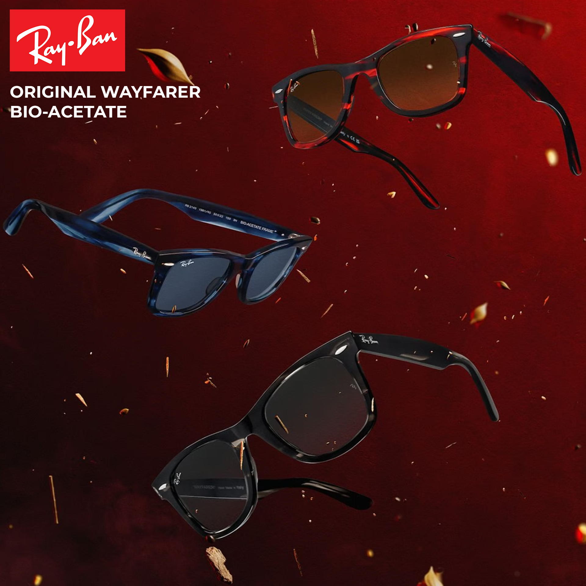 RayBan Wayfarer RB2140F 136285 THE BIO-ACETATE WAYFARER
