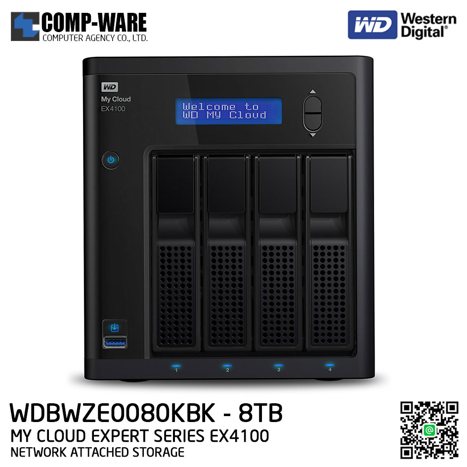 WD 8TB My Cloud Expert Series EX4100 4-Bay Network Attached Storage - WDBWZE0080KBK-SESN