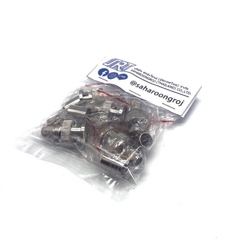 ปลั๊ก BNC MALE CRIMP TYPE | PC101-RG6 ตัวผู้แบบบีบ | บรรจุภัณฑ์ 1แพ็ค/10ชิ้น | ปลั๊กแจ๊ค | สำหรับRG6