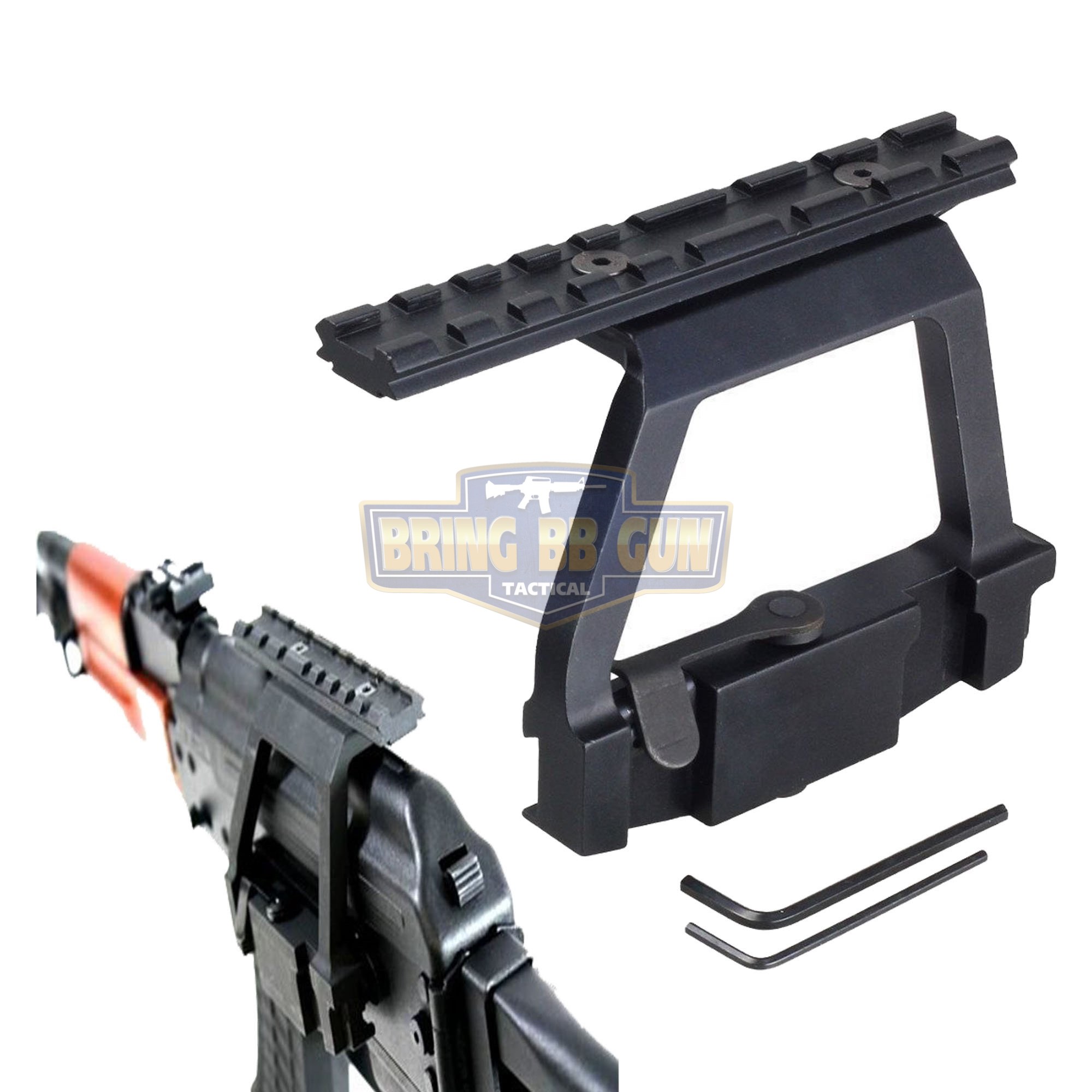 รางเสริมติดดอท AK47 รุ่น ยึดด้านข้างบอดี้ แบบปลดไว