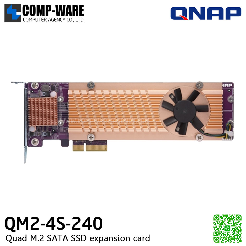QNAP QM2-4S-240 QUAD M.2 2280 SATA SSD EXPANSION CARD - Spare Part