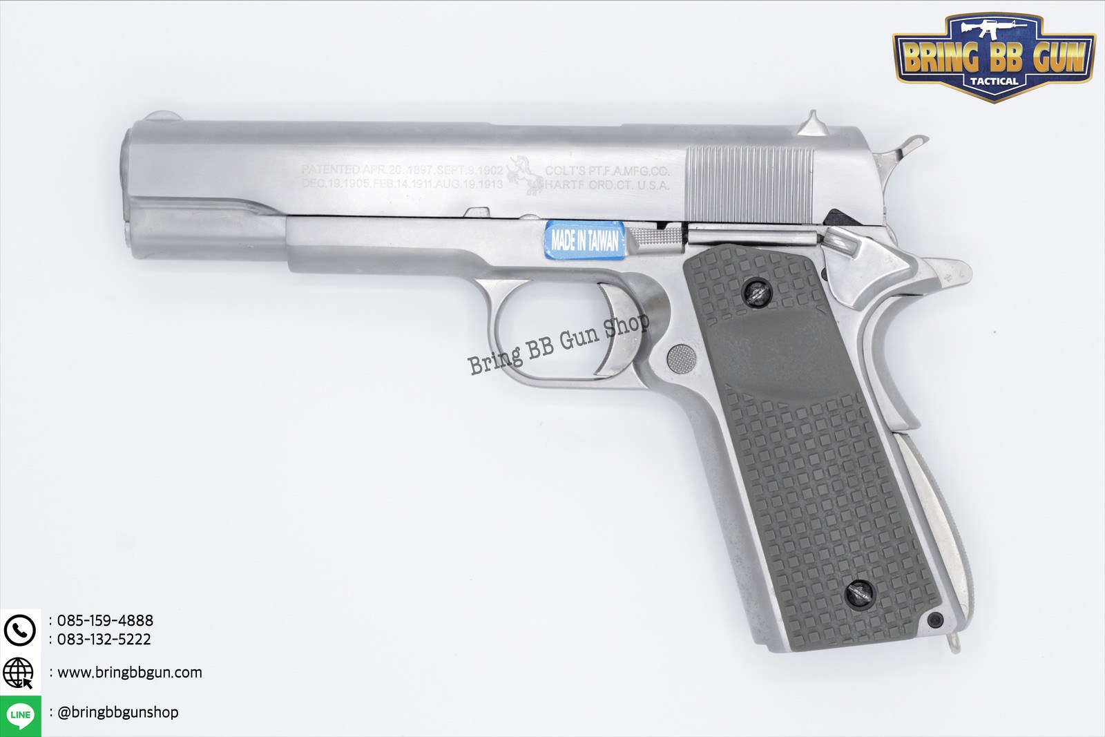 ประกับปืน M1911 รุ่น F02 (ลายสี่เหลี่ยมใหญ่)