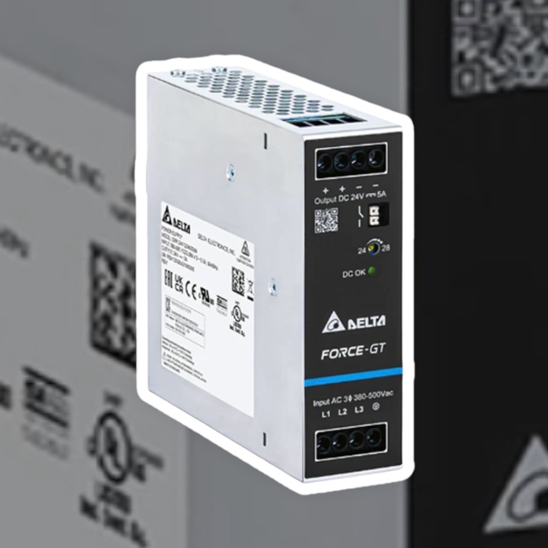 Delta CliQ DIN Rail Power Supply DRF-24V120W3GBA 120W, 24Vdc/5A 380V (3-Phase)