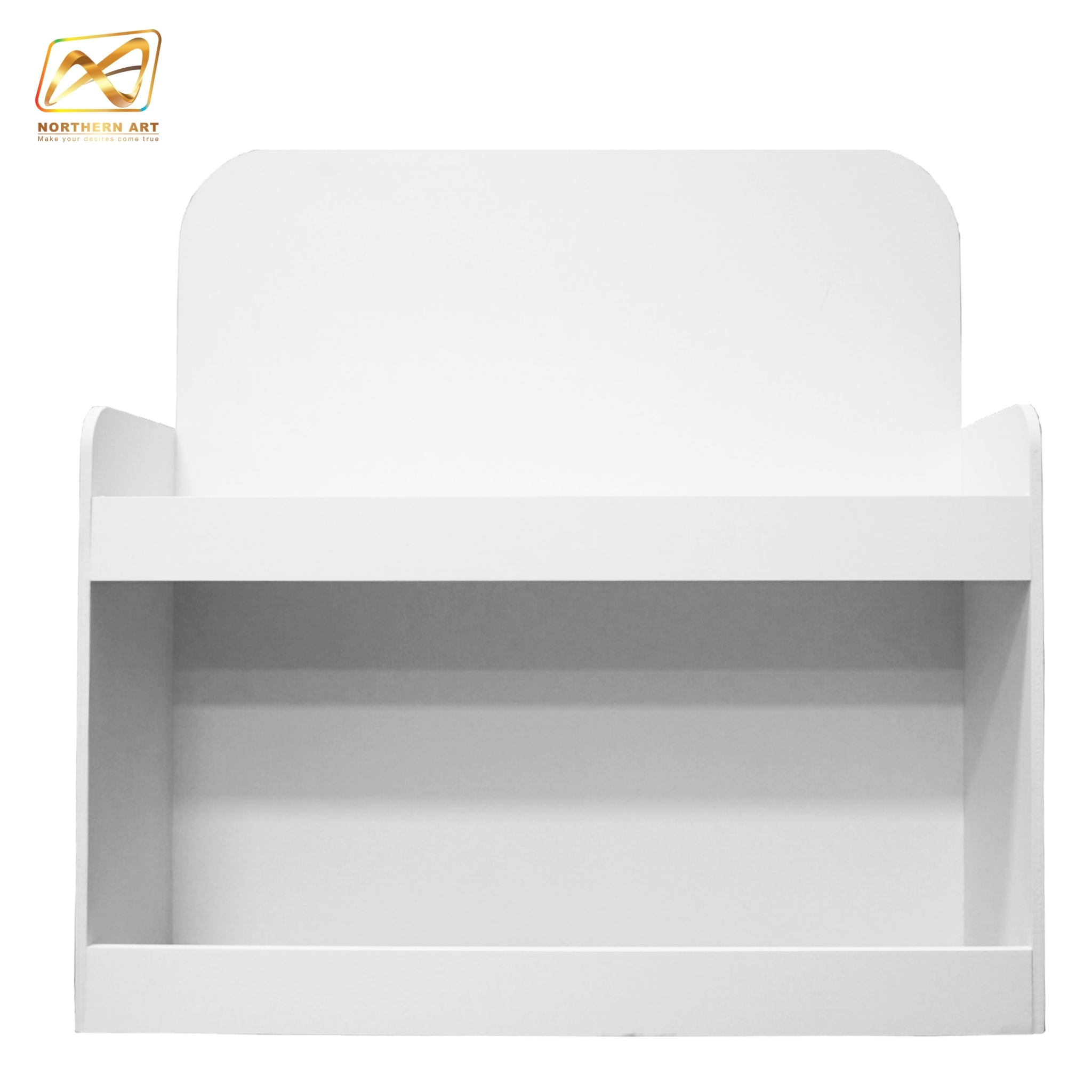 ชั้นวางสินค้าตั้งโต๊ะ TB18 แบบ 2 ชั้น ขนาด (W)40 x (D)12 x (H)40 cm.วัสดุพลาสวูดหนา 5 มม.