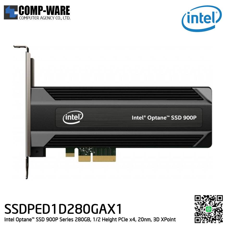 Intel Optane™ SSD 900P Series (280GB, 1/2 Height PCIe x4, 20nm, 3D XPoint™) - SSDPED1D280GAX1
