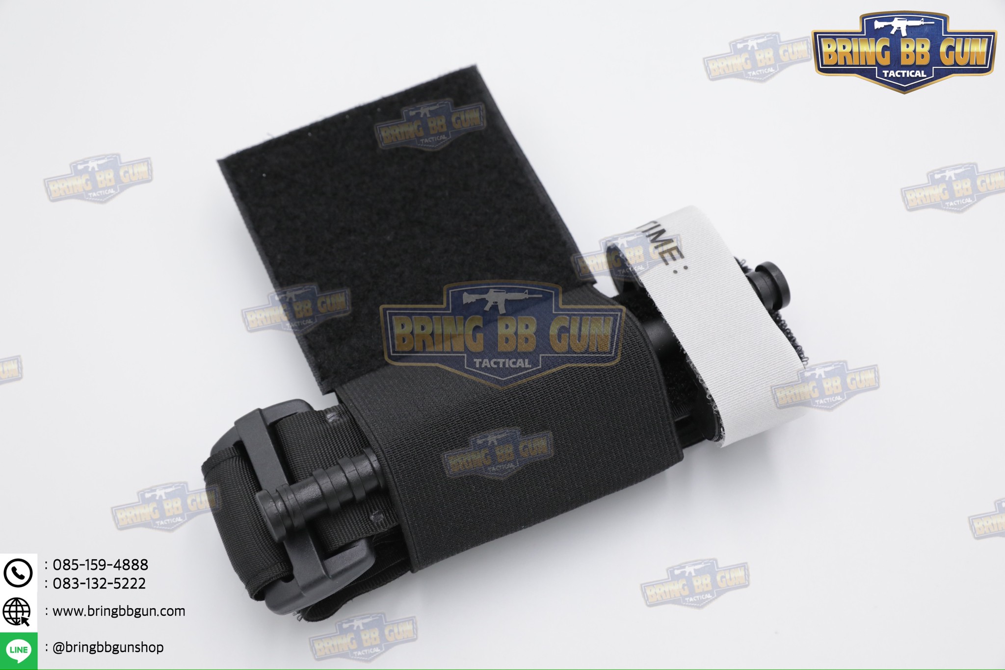 สายรัดเก็บทูนิเก้ แบบติดเข็มขัดยุทธวิธี/เสื้อเวส ยางยืด(สำหรับเก็บทูนิเก้) แบบติดเข็มขัดยุทธวิธี/เสื้อเวส สายรัดจัดเก็บอุปกรณ์ทูนิเก้ แบบตีนตุ๊กแก (Belt Mounted Elastic Tourniquet) (Elastic TQ Holder) (Tourniquet Holder)