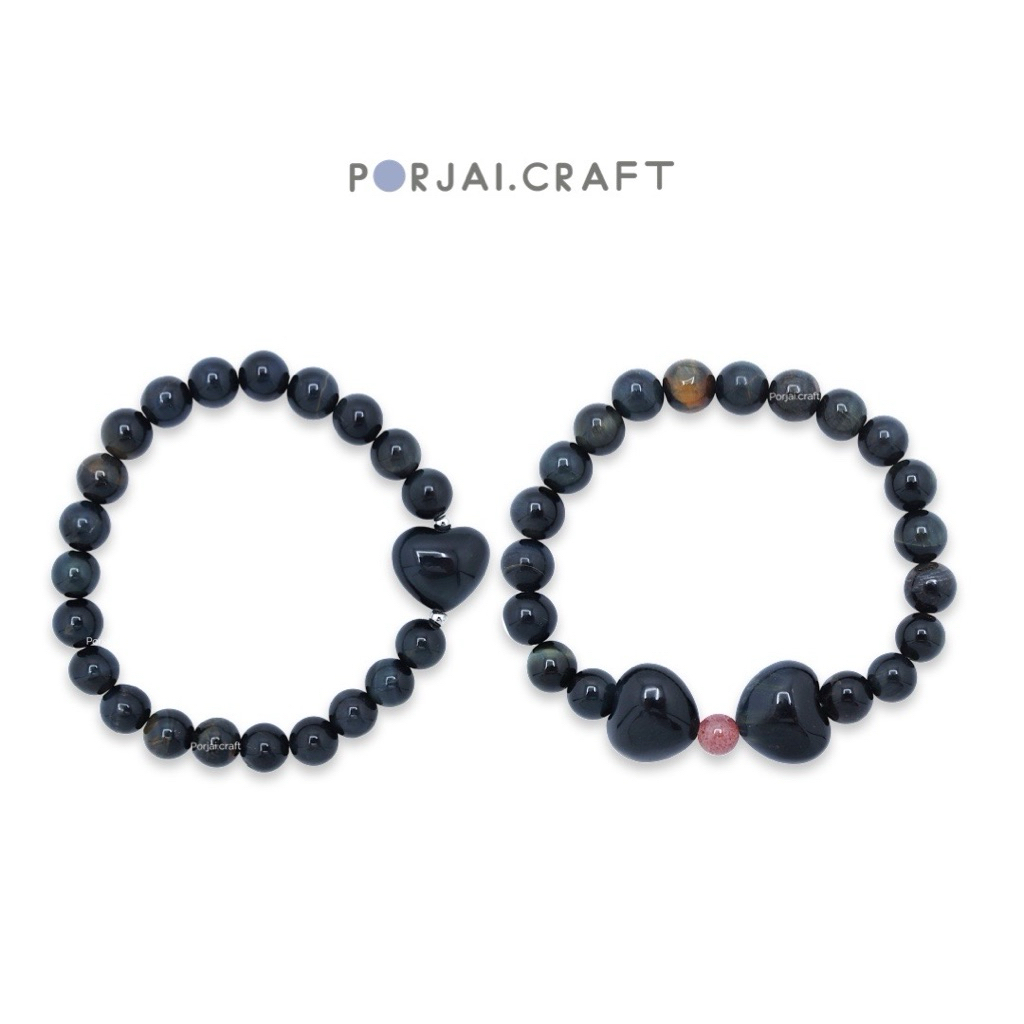 Blue Tiger Eye Beaded Bracelets สร้อยข้อมือไทเกอร์อาย
