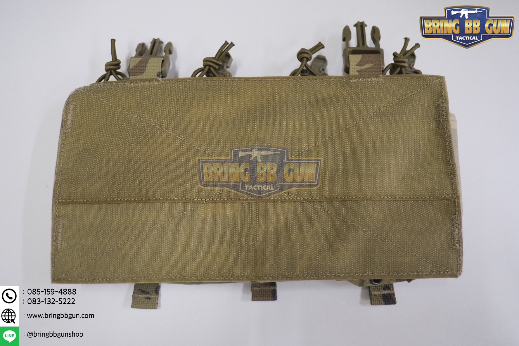 เพ้าแม็กกาซีน 5.56 แบบ4ช่อง ติดเสื้อเกราะ/เสื้อเวส (5.56 Quadruple mag plate) (Velcro Front Panel)