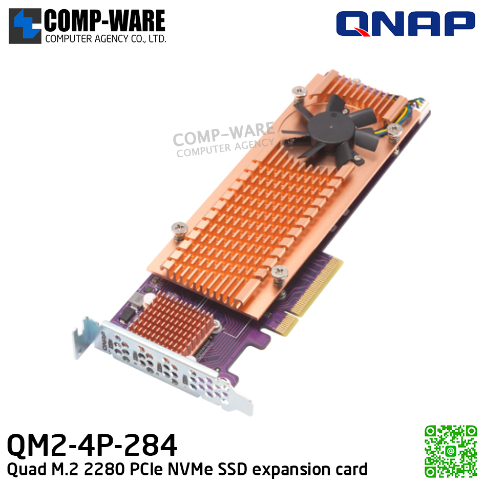 QNAP QM2-4P-284 QM2 Quad M.2 2280 PCIe NVMe SSD expansion card