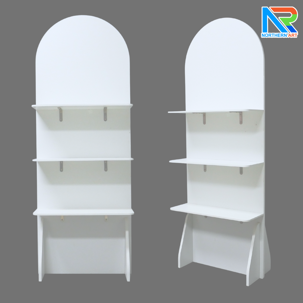 ชั้นวางสแตนดี้ไม้ MDF ปิดผิวเมลามีน ขนาด (W) 58 x (L) 30 x (H) 160 cm.