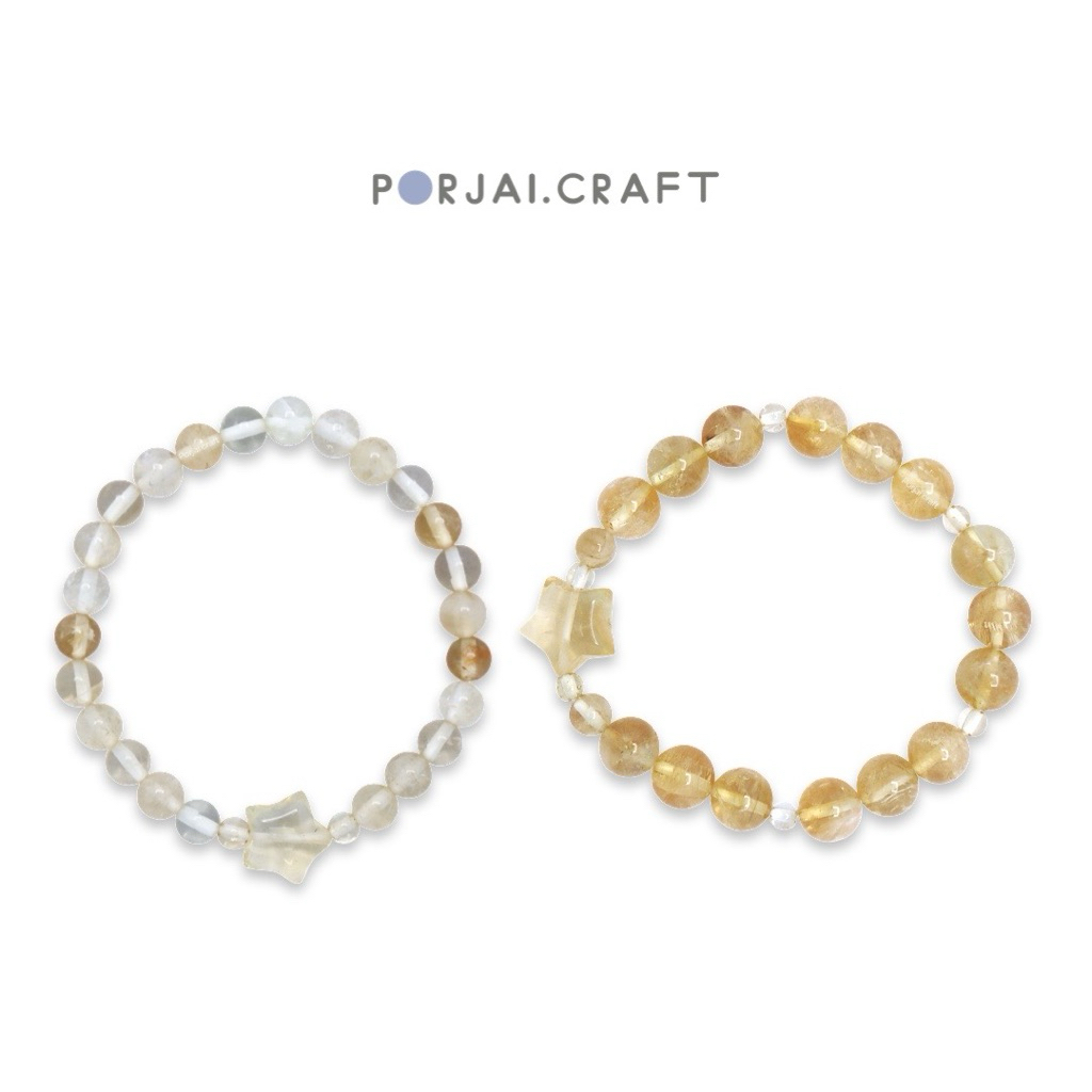 Citrine Beaded Bracelets สร้อยข้อมือซิทริน