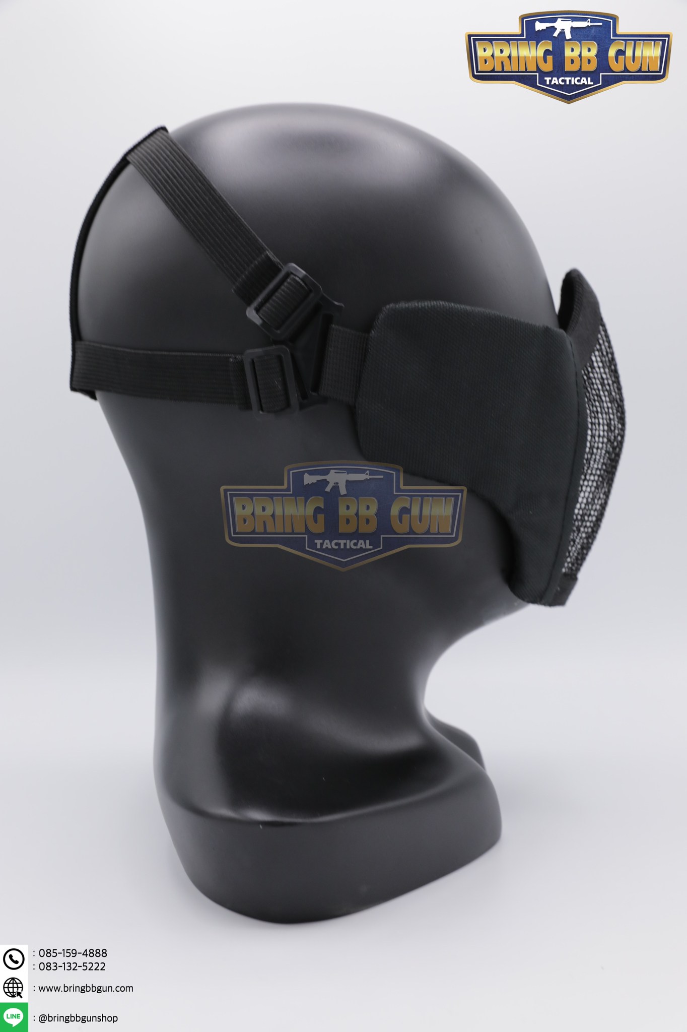 หน้ากากตะแกรงครึ่งหน้า รุ่นแก้มผ้า