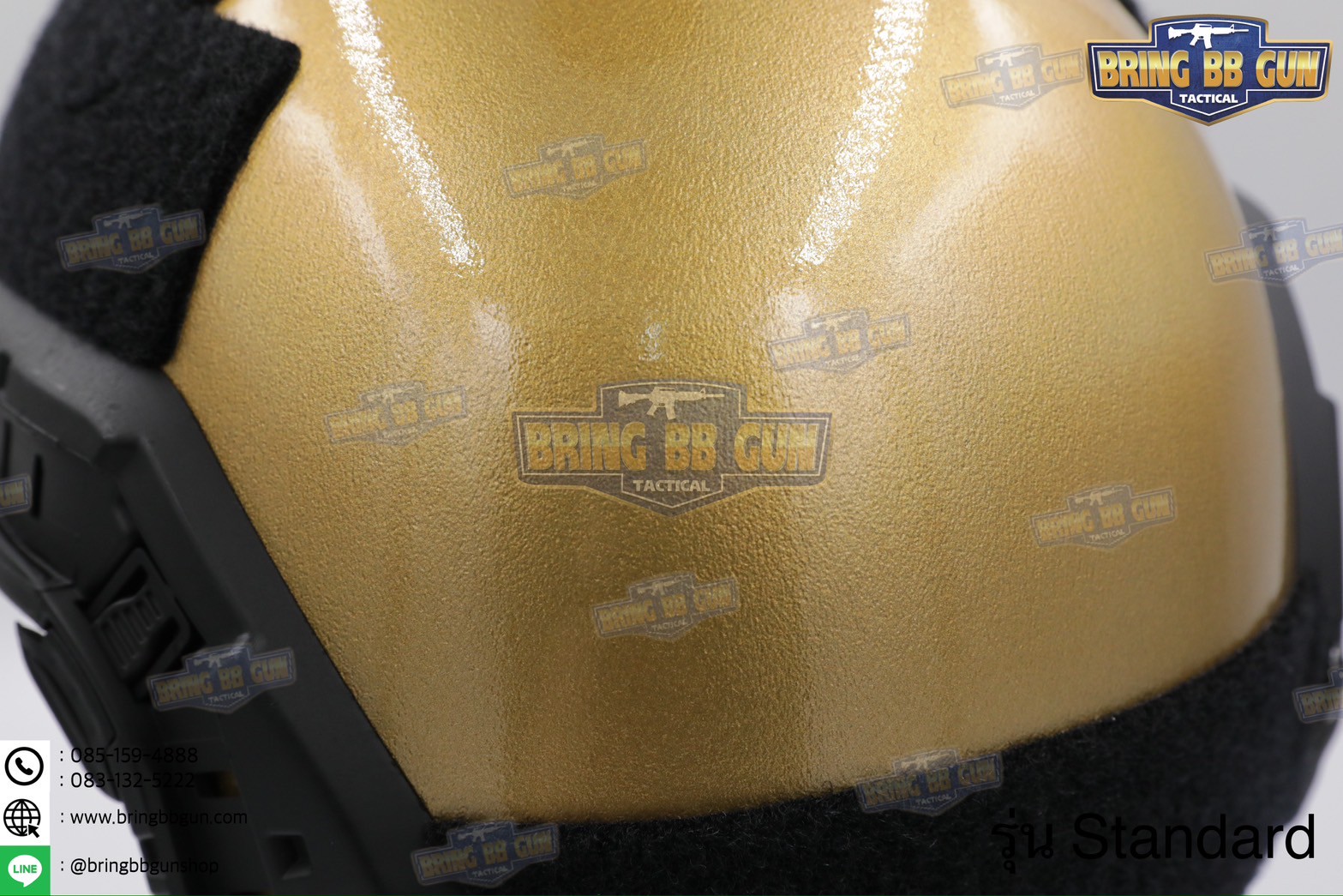 หมวกสายตรวจทรง Fast (หมวกฟาส) หมวกฟาส สีทอง-ดำ (Fast Helmet)