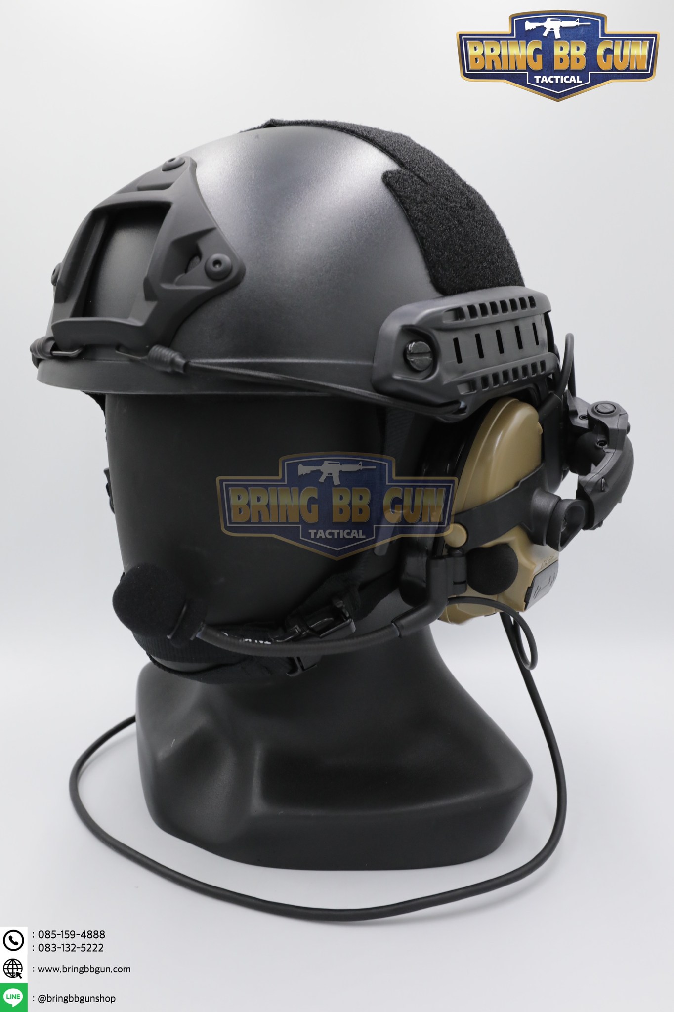 หูฟังสื่อสารตัดเสียงได้ ทรง Comtac III ยี่ห้อ Tac-Sky รุ่น หูฟังตัดเสียงพร้อมขาติดหมวกฟาส