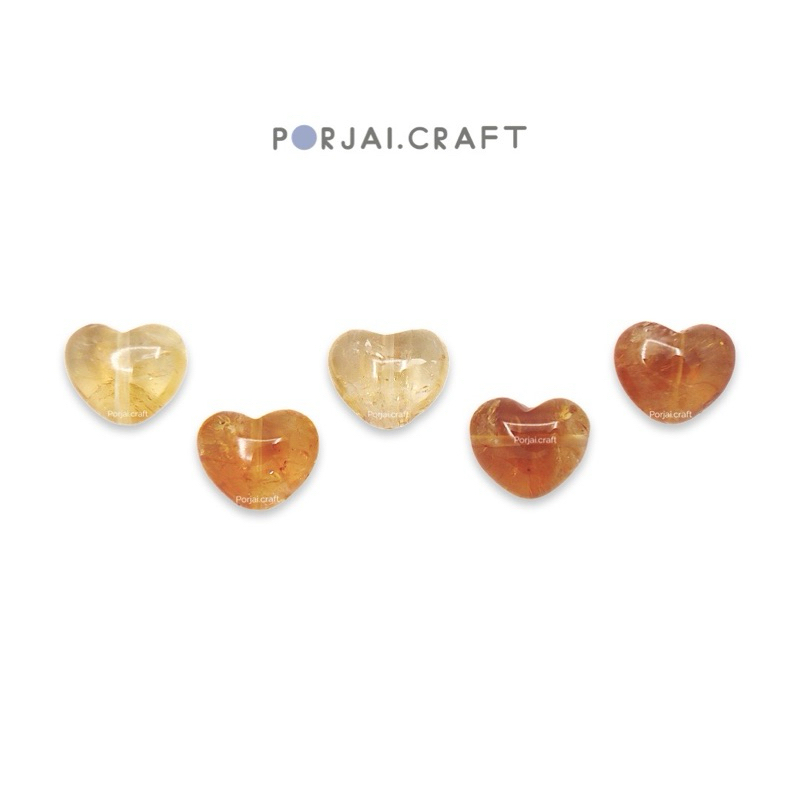 Citrine Heart Beads ลูกปัดหัวใจซิทริน 14mm