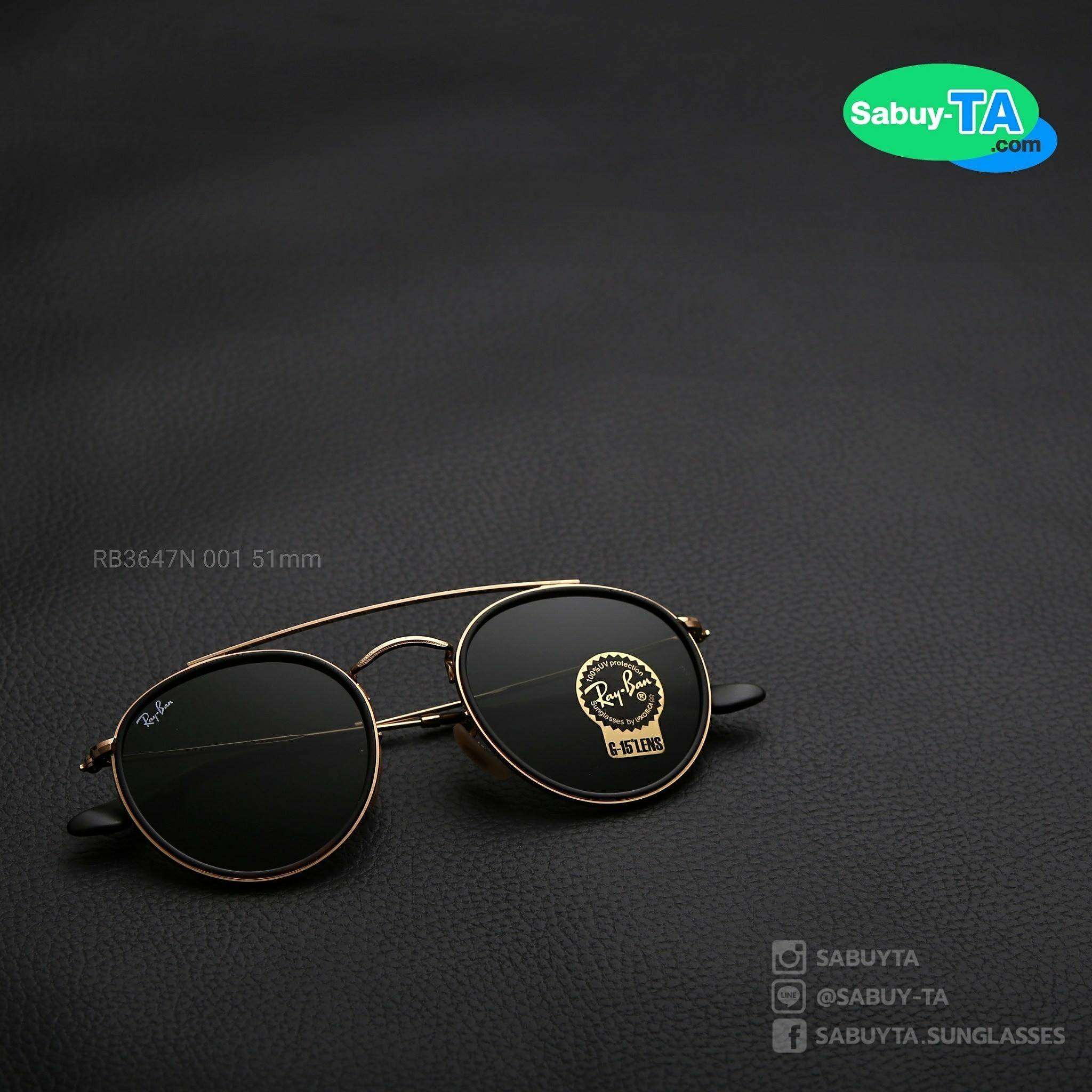 RayBan Round Double Bridge RB3647N 001