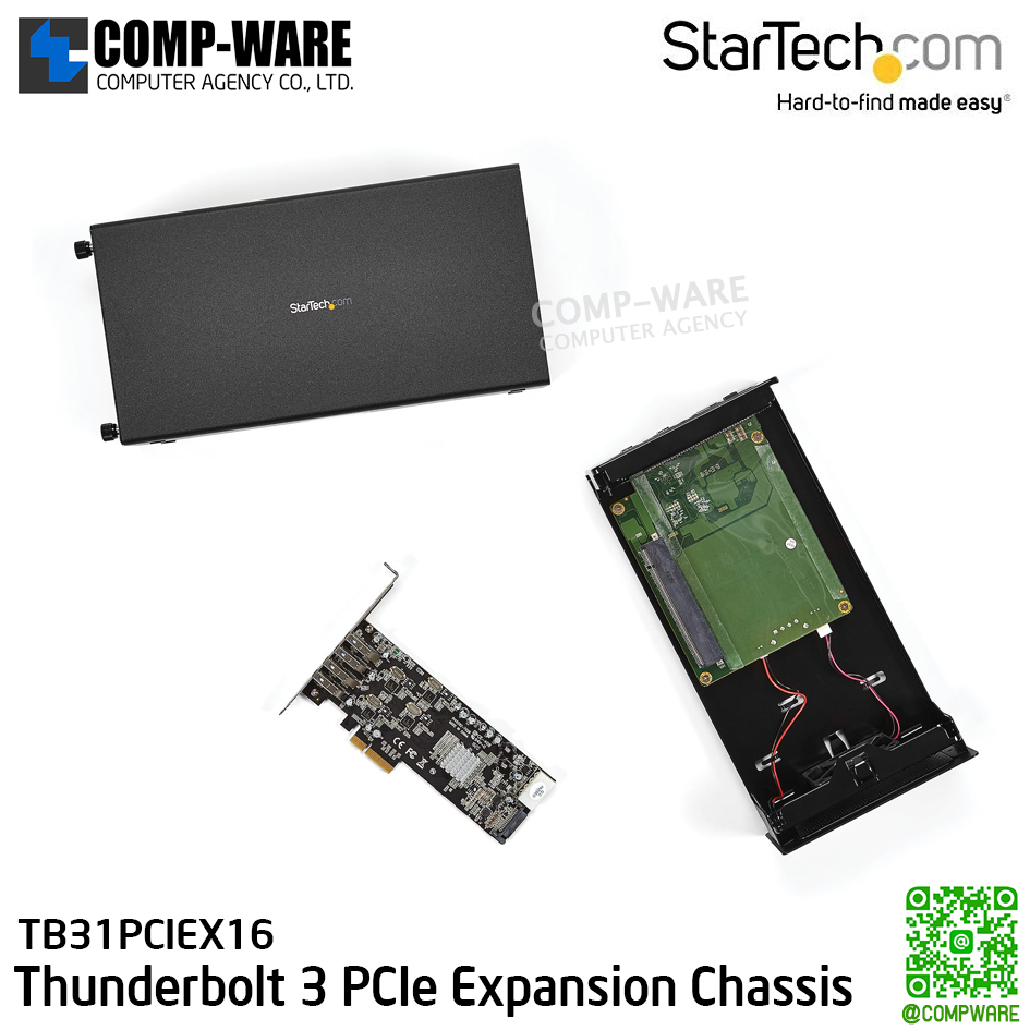 StarTech Thunderbolt 3 PCIe Expansion Chassis with DisplayPort - PCIe x16 / 2-Port Thunderbolt 3 USB 3.1 USB-C Thunderbolt 3 Hub / AC Adapter Powered / 280 x 142 x 82mm / TB31PCIEX16