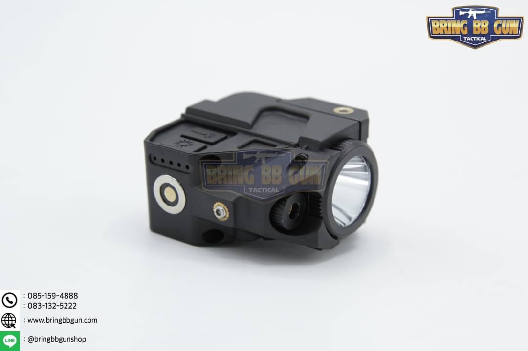 ไฟฉายและเลเซอร์ ติดปืนสั้น รุ่น B103 หัวชาร์จไฟแบบแม่เหล็ก