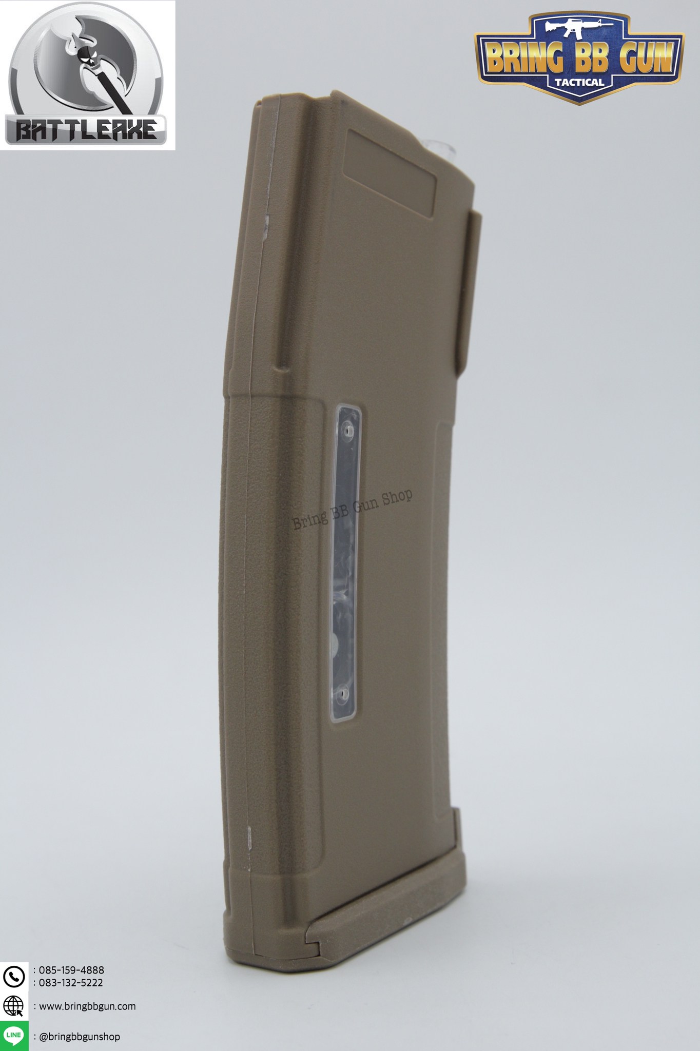 แม็กกาซีน M4 ยี่ห้อ Battle Axe แบบปั่น มี4ทรงให้เลือก ทรง P-mag(P-mag Hi-cap magazine) ทรง EPM(EPM Hi-cap magazine) ทรง 002(002 Hi-cap magazine) ทรง IMI Lancer(IMI Lancer Hi-cap magazine)