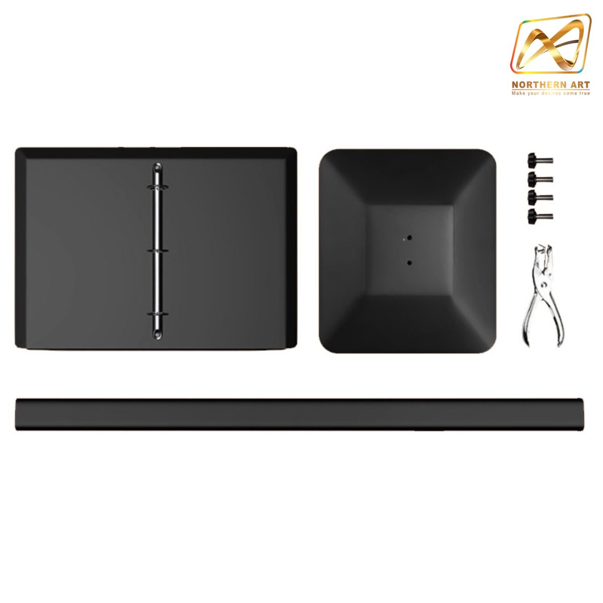 เมนูสแตนด์ สีดำ ขนาด A3 วัสดุเหล็กพ่นอบสีอุตสาหกรรม ถอดประกอบได้ พร้อมห่วงใส่เอกสาร ถอดออกได้