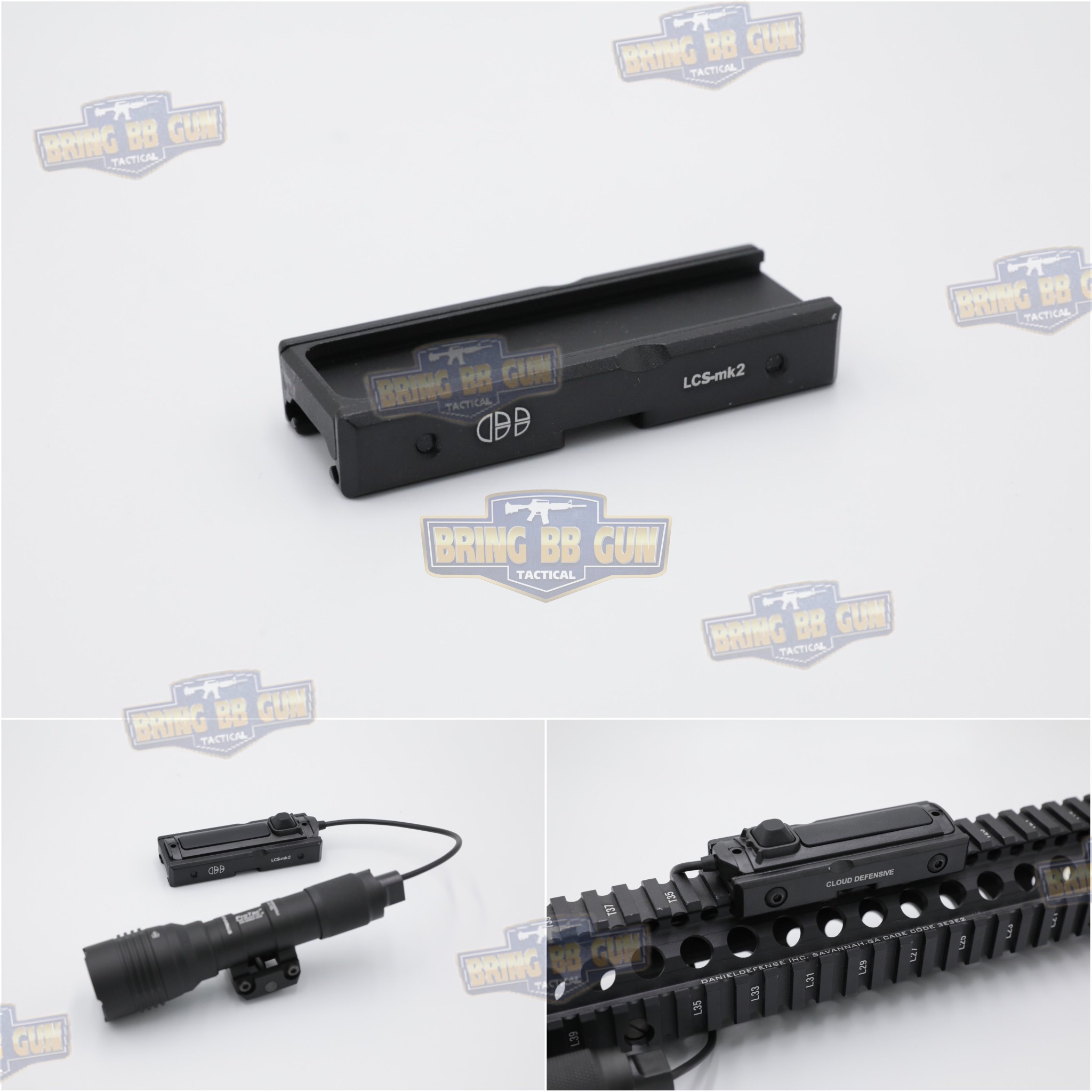 LCS MK2 ยี่ห้อ Cloud Defensive (ตัวจับสวิตช์หางหนูของไฟฉาย) รุ่น ระบบราง Picatinny (รางรถไฟ,ราง20mm.) (Light Control System) (ใช้ได้กับชุดหน้าระบบราง Picatinny เท่านั้น)