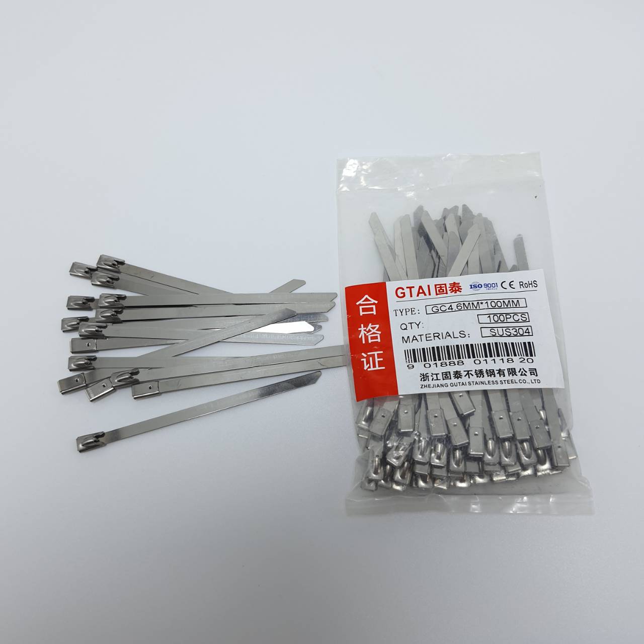 เคเบิ้ลไทร์สแตนเลส 4 นิ้ว (4.6 mm *100 mm) (แพ็คถุง 10 เส้น)
