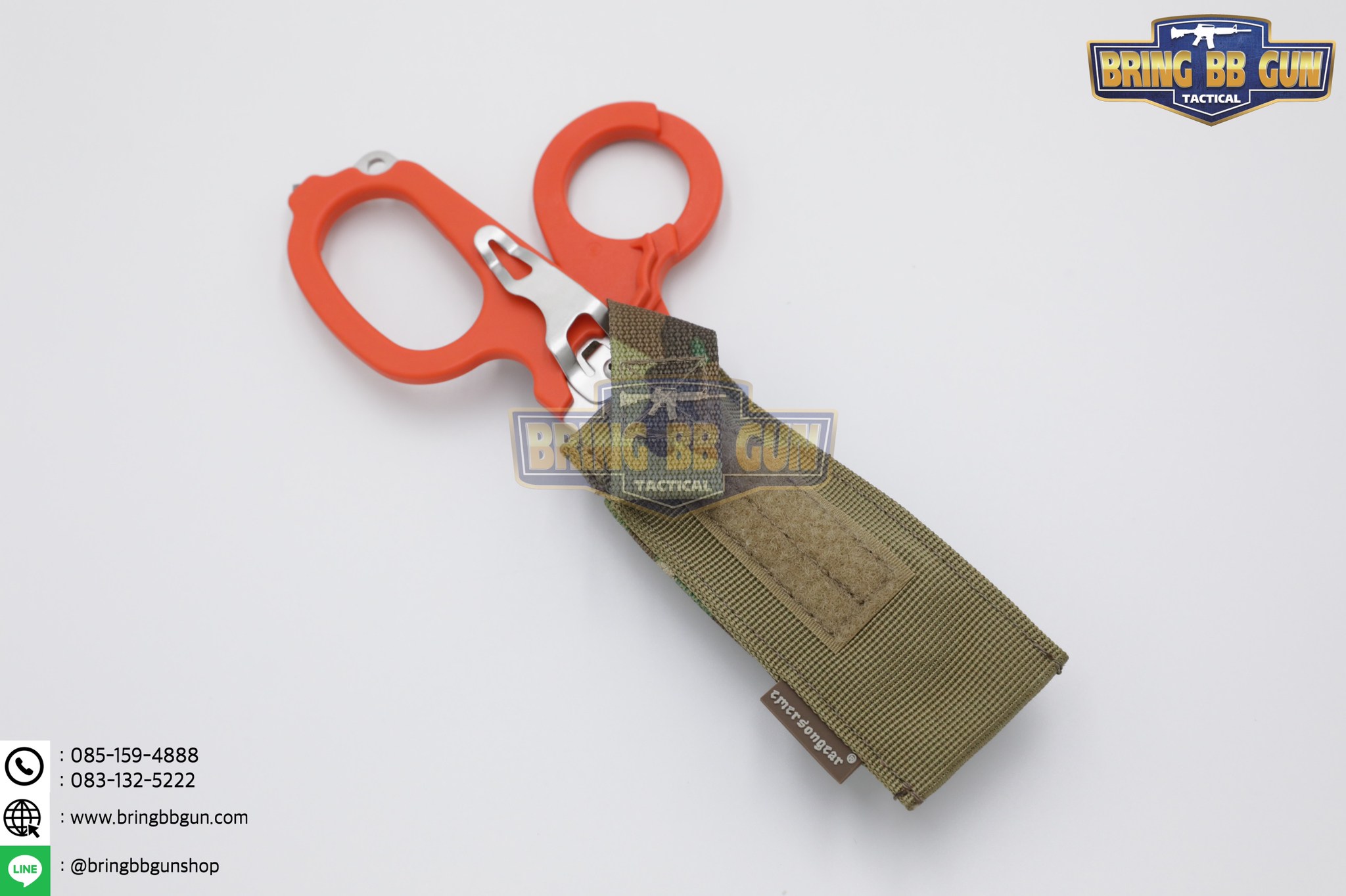 ซองใส่กรรไกรแพทย์สนาม ยี่ห้อ Emerson + กรรไกรแพทย์สนาม ทรง LM Raptor (Tactical EDC Scissor Pouch + Paramedic Scissors)