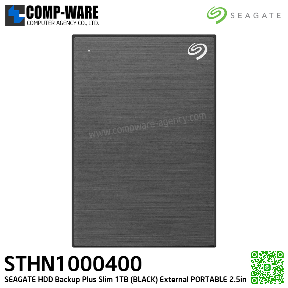 SEAGATE HDD Backup Plus Slim 1TB (BLACK) External HDD PORTABLE 2.5" - STHN1000400