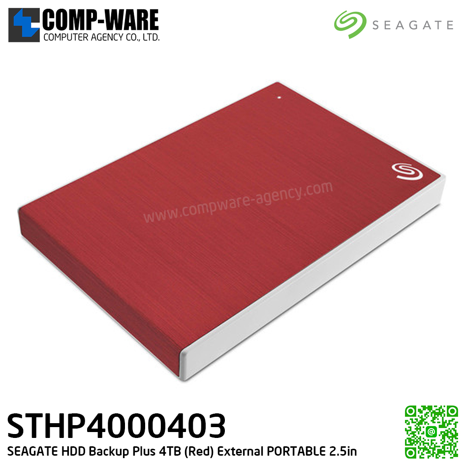 SEAGATE HDD Backup Plus 4TB (RED) External HDD PORTABLE 2.5" - STHP4000403
