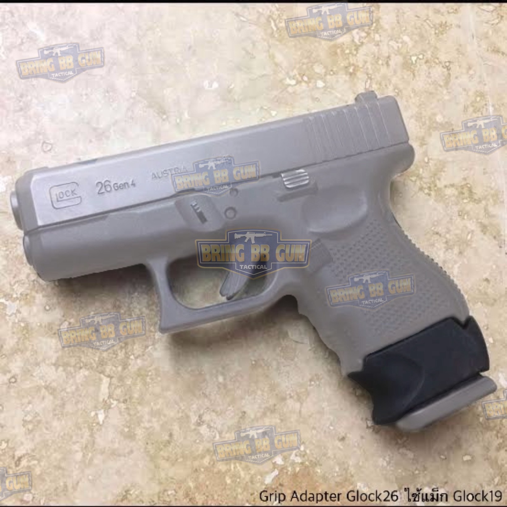 Grip Adapter Glock26 ใช้แม็กกาซีน Glock19 (ยางสวมแม็กกาซีนปิดรอยต่อ สำหรับปืน Glock26 ที่ใช้แม็กกาซีนGlock19)