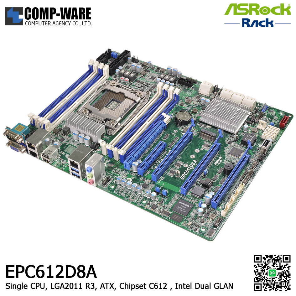 ASRock Rack EPC612D8A Intel C612 Chipset ATX Motherboard Single-CPU Socket LGA2011 R3