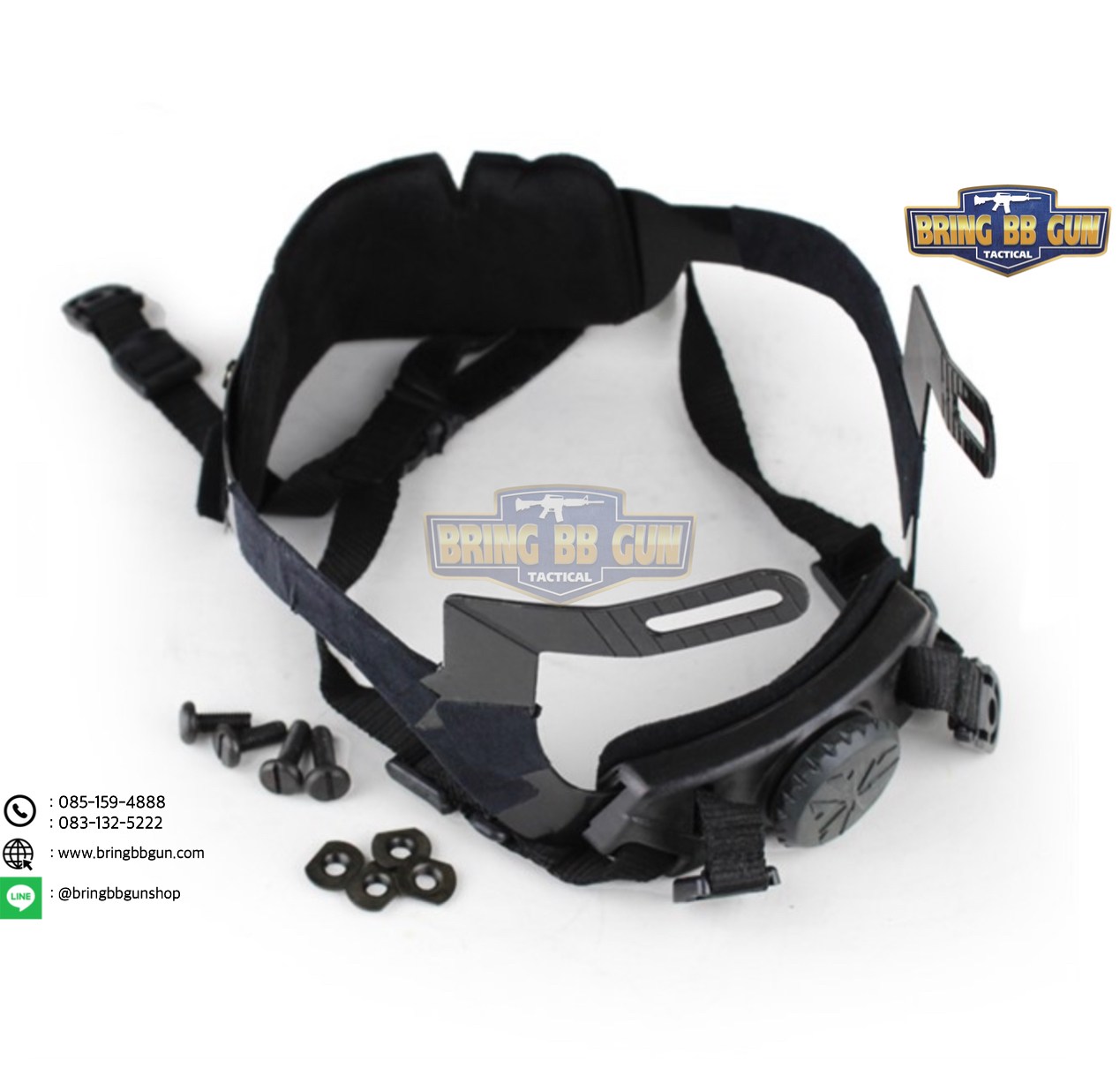 ชุดสายรัดคางปรับท้ายทอยได้ (Cingulate System For Head Locking) ชุดสายรัดคาง แบบปรับขนาดได้ (Helmet Adjustable Strap)