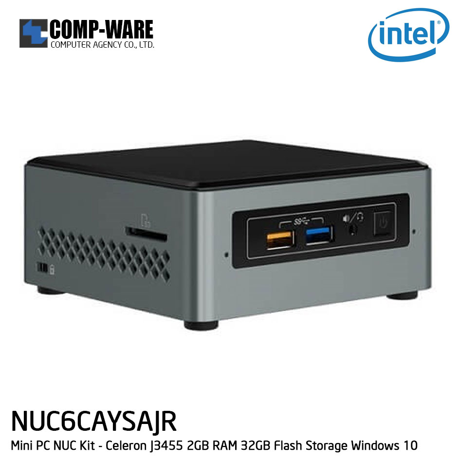 Intel NUC6CAYSAJR Mini PC NUC Kit - Celeron J3455 2GB RAM 32GB Flash Storage Windows 10