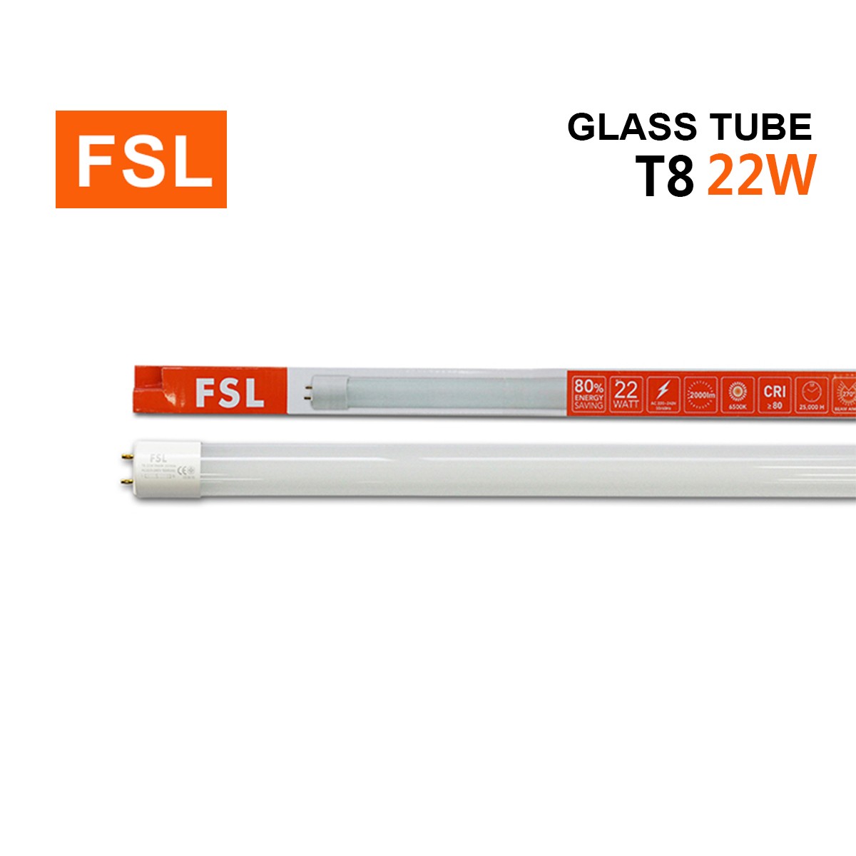 หลอดนีออน FSL-TUBE-T8-22W แสงขาวและวอร์มไวท์