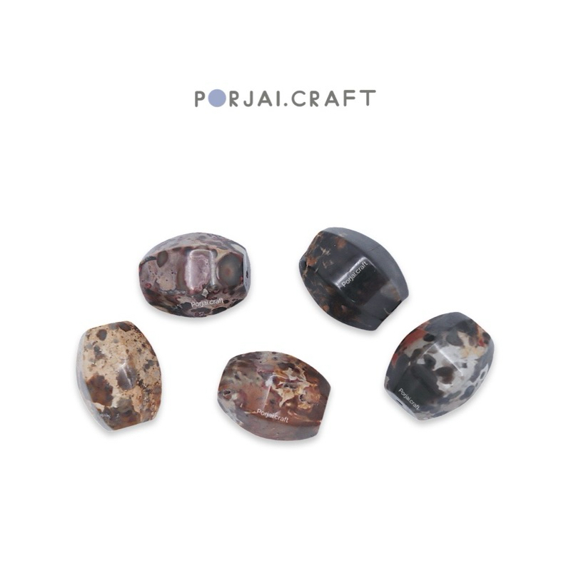 Tiger Jasper Barrel Bead ลูกปัดไทเกอร์แจสเปอร์ 22mm